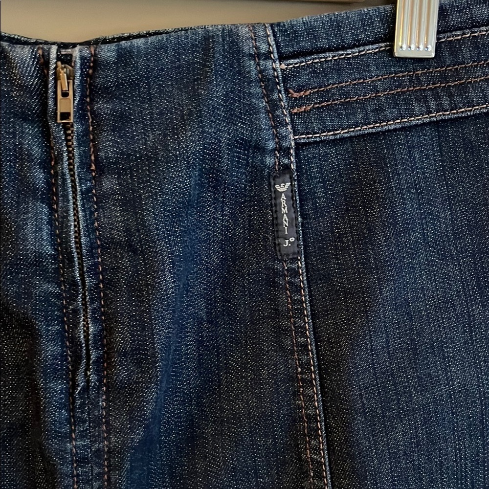 ARMANI JEANS Blue Denim Pencil Mini Skirt size small - Picture 6 of 13